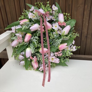 Tulipános ajtódísz, Otthon & Életmód, Dekoráció, Ajtó- és ablak dekoráció, Ajtódísz & Kopogtató, Virágkötés, MESKA