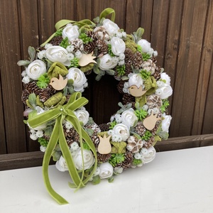 Téli ajtódísz , Otthon & Életmód, Dekoráció, Ajtó- és ablak dekoráció, Ajtódísz & Kopogtató, Virágkötés, MESKA