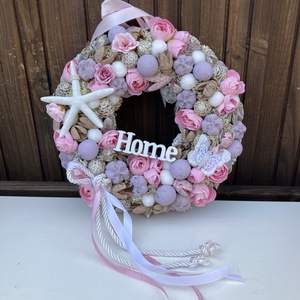 Pasztell ajtódísz 25 cm, Otthon & Életmód, Dekoráció, Ajtó- és ablak dekoráció, Ajtódísz & Kopogtató, Virágkötés, MESKA