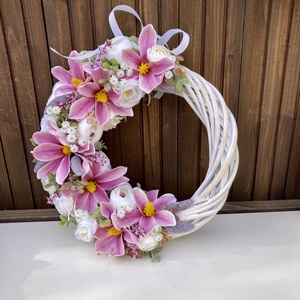 Magnólia ajtódísz , Otthon & Életmód, Dekoráció, Ajtó- és ablak dekoráció, Ajtódísz & Kopogtató, Virágkötés, MESKA