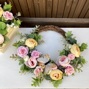 Színes ajtódísz 30 cm - otthon & életmód - dekoráció - ajtó- és ablak dekoráció - ajtódísz & kopogtató - Meska.hu