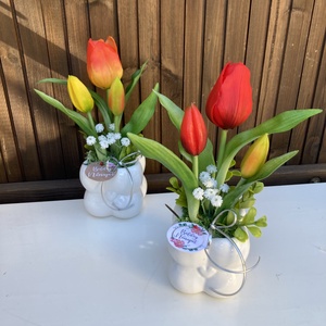 Nőnapi tulip�nos asztaldísz, Otthon & Életmód, Virágdekoráció, Virágdíszek, Virágdísz kaspóban, Virágkötés, MESKA