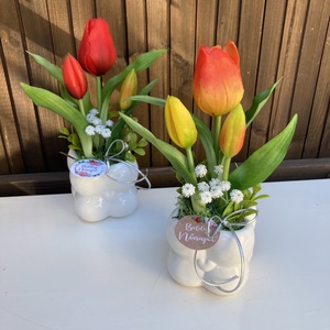 Nőnapi tulip�nos asztaldísz, Otthon & Életmód, Virágdekoráció, Virágdíszek, Virágdísz kaspóban, Virágkötés, MESKA