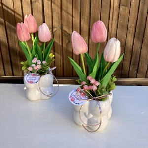 Nőnapi tulip�nos asztaldísz, Otthon & Életmód, Virágdekoráció, Virágdíszek, Virágdísz kaspóban, Virágkötés, MESKA