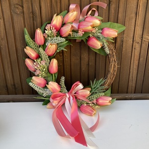 Tulipános ajtódísz  - otthon & életmód - dekoráció - ajtó- és ablak dekoráció - ajtódísz & kopogtató - Meska.hu