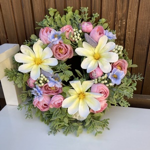 Tavaszi ajtódísz , Otthon & Életmód, Dekoráció, Ajtó- és ablak dekoráció, Ajtódísz & Kopogtató, Virágkötés, MESKA