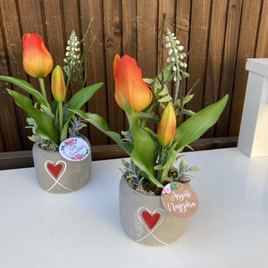 Tulipános asztaldísz - Meska.hu