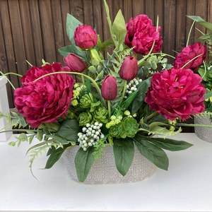 Bazsarózsa sírdísz, Otthon & Életmód, Vallás, Temetkezési tárgy, Sírdísz, kegyeleti dísz, Virágkötés, MESKA