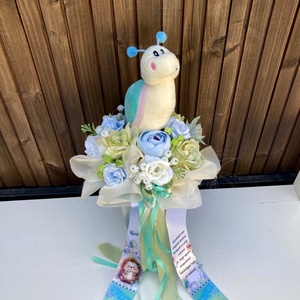 Csiga ballagási csokor - otthon & életmód - virágdekoráció - virágok - virágcsokor - Meska.hu