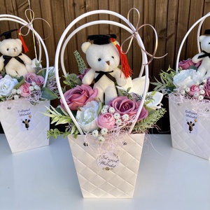 Ballagási macis virágt�ska - Meska.hu