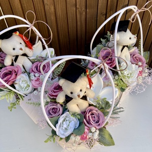 Ballagási macis virágt�ska - otthon & életmód - virágdekoráció - virágok - virágcsokor - Meska.hu