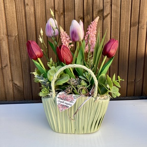 Anyák napi tulipános kosárka - Meska.hu