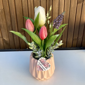 Anyák napi asztaldísz, Otthon & Életmód, Virágdekoráció, Virágdíszek, Virágdísz kaspóban, Virágkötés, MESKA