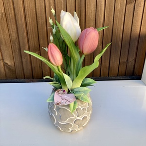 Anyák napi asztaldísz, Otthon & Életmód, Virágdekoráció, Virágdíszek, Virágdísz kaspóban, Virágkötés, MESKA