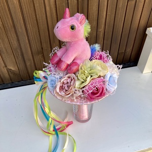 Unikornisos ballag�si csokor - Meska.hu