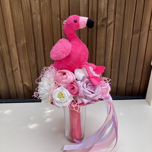 Flamingó ovis ballagási csokor - otthon & életmód - virágdekoráció - virágok - virágcsokor - Meska.hu
