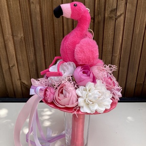 Flamingó ovis ballagási csokor - otthon & életmód - virágdekoráció - virágok - virágcsokor - Meska.hu