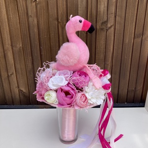 Flamingó ovis ballagási csokor - otthon & életmód - virágdekoráció - virágok - virágcsokor - Meska.hu