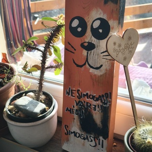 Fa cica dekoráció  - otthon & életmód - dekoráció - asztal és polc dekoráció - asztaldísz - Meska.hu