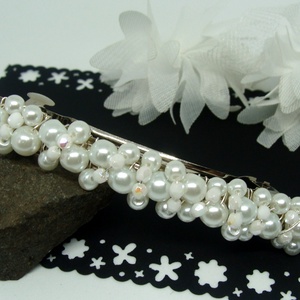 Alkalmi, esküvői, menyasszonyi  hajdísz, ékszer , Francia kapcsos hajcsat Cs1 - esküvő - hajdísz - fejkoszorú - Meska.hu