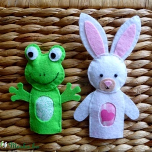 Ujjbáb készlet   4 db (béka, maci, nyuszi, malac) -  - Meska.hu