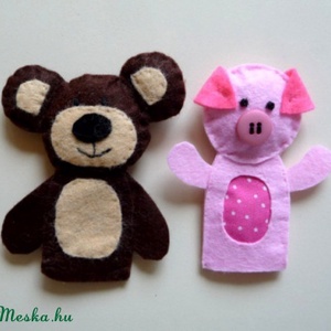 Ujjbáb készlet   4 db (béka, maci, nyuszi, malac) -  - Meska.hu