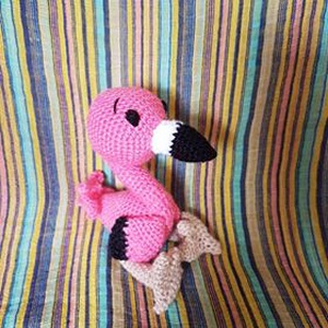 flamingó kulcstartó - Meska.hu