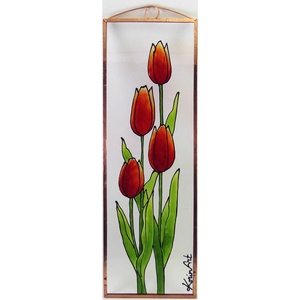 Tulipán - Üveg, Üvegkép - otthon & életmód - dekoráció - ajtó- és ablak dekoráció - ajtódísz & kopogtató - Meska.hu