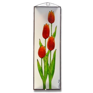 Tulipán - Üveg, Üvegkép - otthon & életmód - dekoráció - ajtó- és ablak dekoráció - ajtódísz & kopogtató - Meska.hu