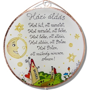 Holdas Házi áldás  - Üvegkép - otthon & életmód - vallás - házi áldás - Meska.hu
