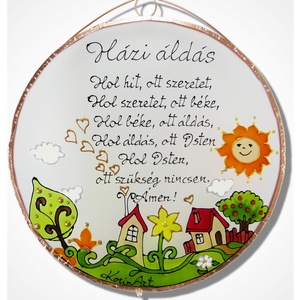 Bohocházas Házi áldás - Üveg, Üvegkép - otthon & életmód - vallás - házi áldás - Meska.hu