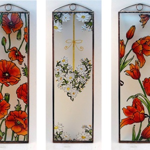 Pipacsok - Üveg, Üvegkép - otthon & életmód - dekoráció - kép & falikép - üvegkép - Meska.hu