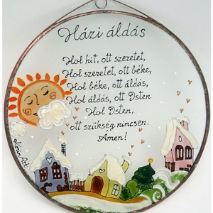 Téli Házi áldás  - Üvegkép - otthon & életmód - vallás - házi áldás - Meska.hu