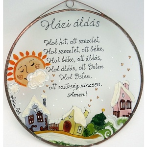 Téli Házi áldás  - Üvegkép - Meska.hu