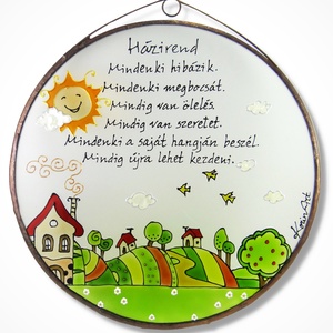 Dimbes-dombos Házirend - Üveg, Üvegkép - Meska.hu