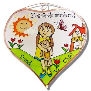 Köszönök mindent!  - ovis ballagás - Üveg, Üvegkép - otthon & életmód - dekoráció - ajtó- és ablak dekoráció - ablakdísz - Meska.hu