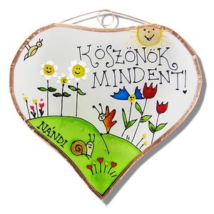 Köszönök mindent!  - virágos - Üveg, Üvegkép - otthon & életmód - dekoráció - kép & falikép - üvegkép - Meska.hu