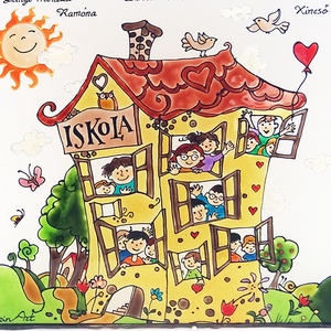 Ballagási emléktábla tanító néninek - művészet - festmény - üvegfestmény - Meska.hu