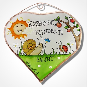 Köszönök mindent!  - Csigás - Üveg, Üvegkép - művészet - festmény - üvegfestmény - Meska.hu