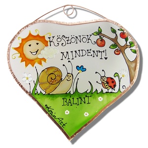 Köszönök mindent!  - Csigás - Üveg, Üvegkép - művészet - festmény - üvegfestmény - Meska.hu