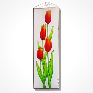 Tulipán - Üveg, Üvegkép - Meska.hu