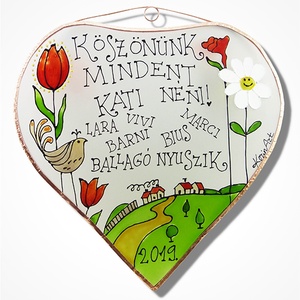 Köszönök mindent!  - tulipános - Üveg, Üvegkép - Meska.hu