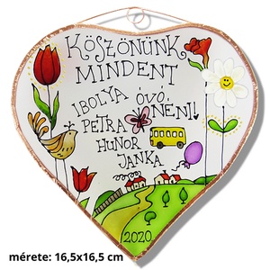 Köszönök mindent!  - tulipános - Üveg, Üvegkép - otthon & életmód - dekoráció - ajtó- és ablak dekoráció - ablakdísz - Meska.hu