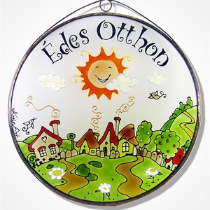 Falucskás Édes otthon - Üveg, Üvegkép - Meska.hu