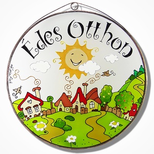 Falucskás Édes otthon - Üveg, Üvegkép - otthon & életmód - vallás - házi áldás - Meska.hu