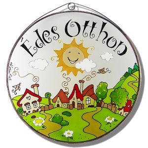 Falucskás Édes otthon - Üveg, Üvegkép - otthon & életmód - vallás - házi áldás - Meska.hu