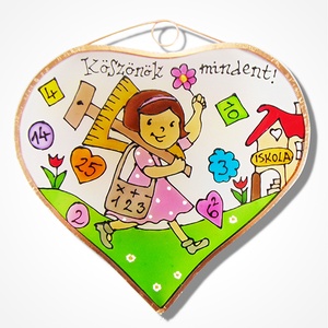 Köszönök mindent!  - Matematika tanárnak - tanárnőnek - lányos - Üvegfestmény, Üvegkép, Otthon & Életmód, Dekoráció, Ajtó- és ablak dekoráció, Ablakdísz, Üvegművészet, Festett tárgyak, MESKA