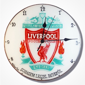 Liverpool falióra - üvegre festett óra, Otthon & Életmód, Dekoráció, Fali és függő dekoráció, Falióra & óra, Üvegművészet, Festett tárgyak, MESKA