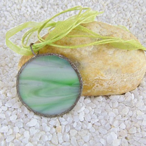 Üveg medál csatos, színes zsinórral - M0001.23 - ékszer - nyaklánc - medálos nyaklánc - Meska.hu