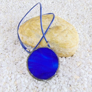 Üveg medál csatos, színes zsinórral - M0002.23 - ékszer - nyaklánc - medálos nyaklánc - Meska.hu